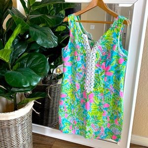 Lilly Pulitzer Cathy Shift Dress Size 12 Coconut Jungle Print